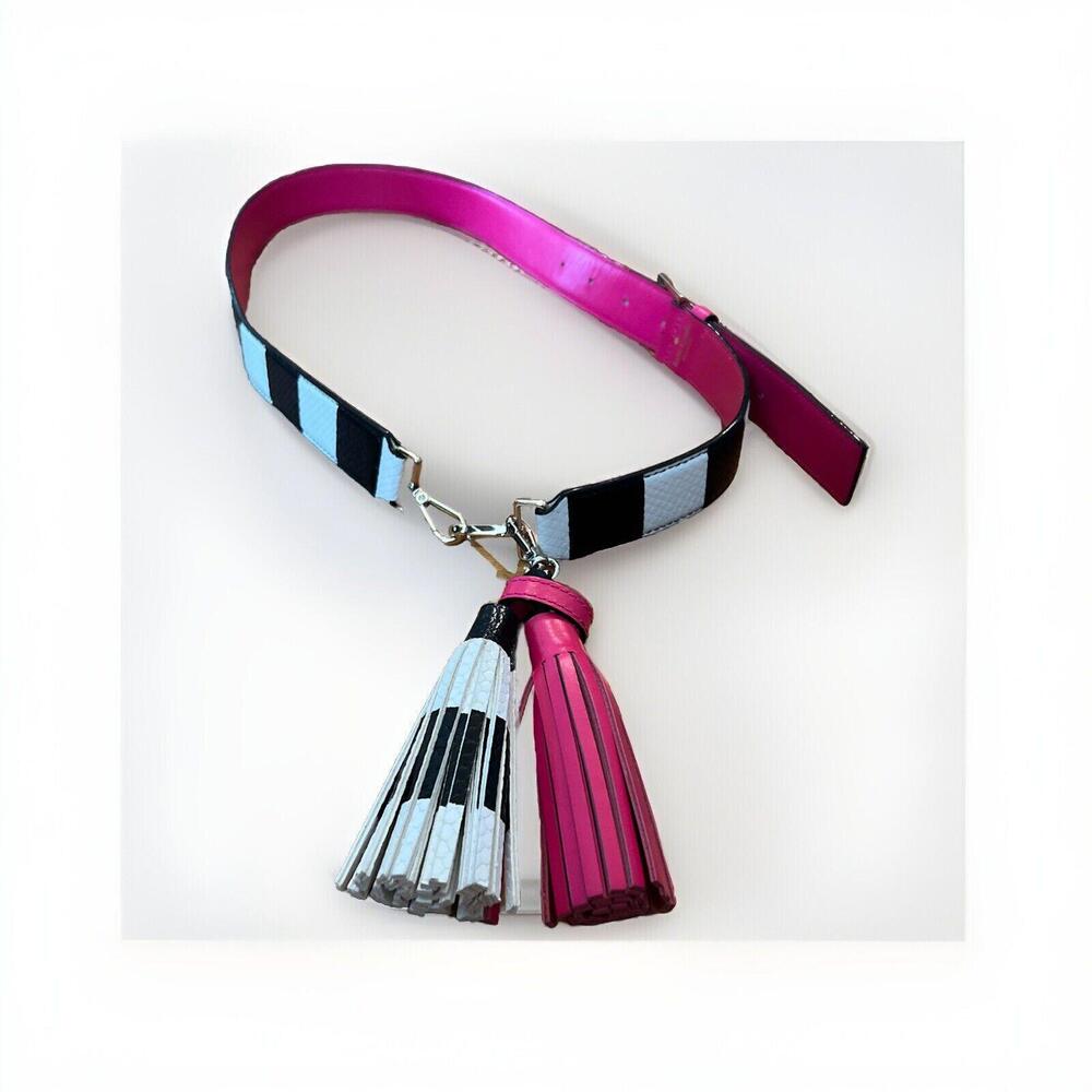 KATE SPADE New York Tassel Key Fob color block handbag strap NWOT